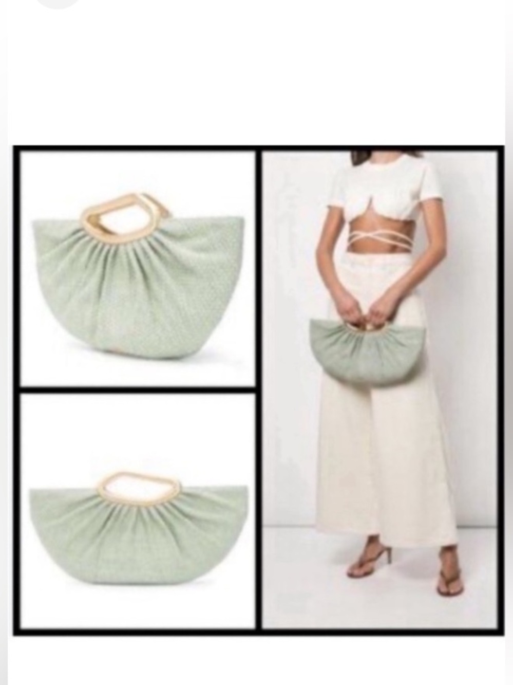 NWOT! Cult Gaia Raffia Clutch in Mint Green Color😍